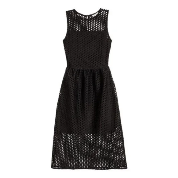 black mesh dress h&m Women's Black Mesh-cape dress